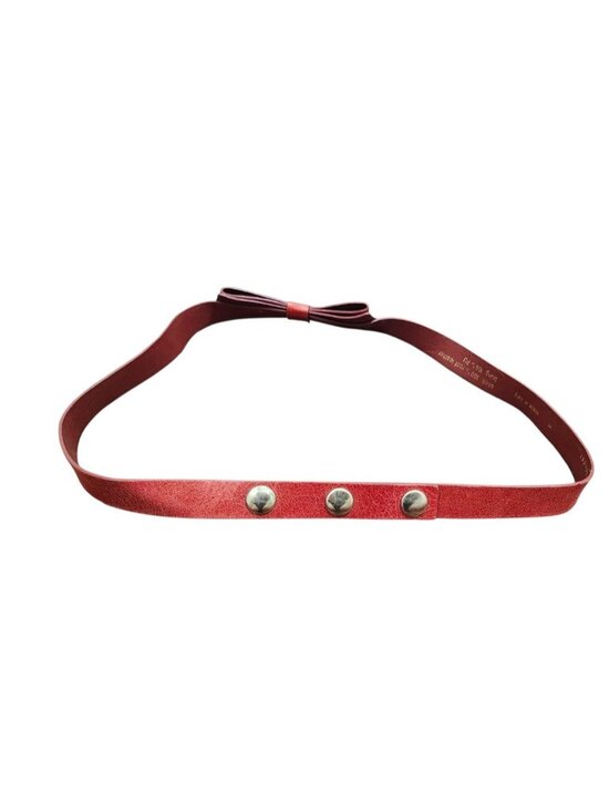 Alice + Olivia Red Genuine Leather Bow Waist Belt Size M Made in Italy main image 6